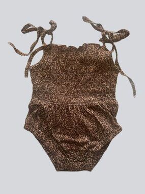 Baby Girls Leopard Print Romper with Spaghetti Straps ***also in Dusty Pink!!!